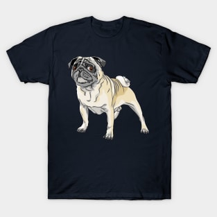 angry dog fawn pug breed T-Shirt